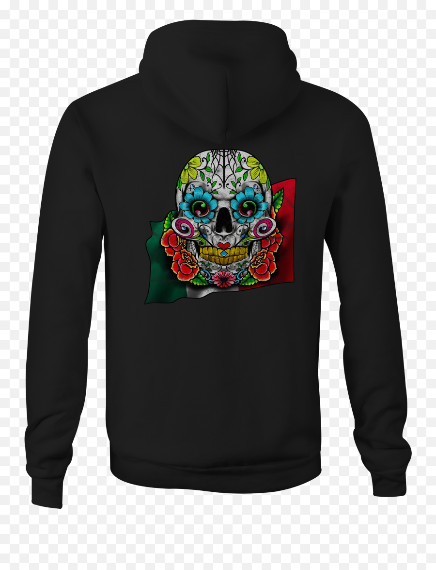 Details About Zip Up Hoodie Mexican Sugar Skull Hooded Sweatshirt - Hoodie Png,Mexican Skull Png