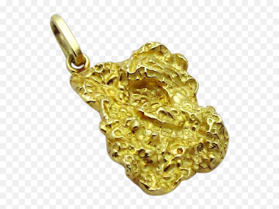 Yellow Gold Nugget 3d Pendant Charm Png