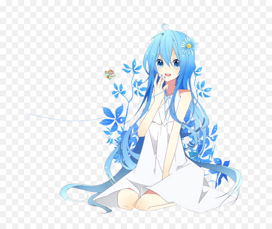Blue Haired Anime Girl Sad - Anime Girl With Blue Hair Blue Eyes Png,Sad Anime Girl Png
