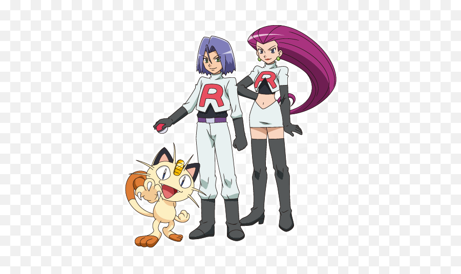 Jessie James And Meowth Of Team Rocket - Pokemon Black And White Team Png,Team Png