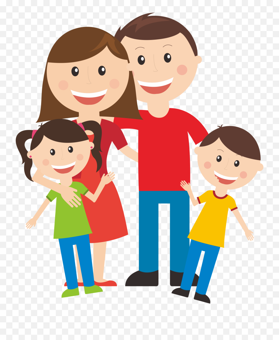 Community Clipart Existence - Family Of Four Cartoon Png Family Cartoon  Png,Community Png - free transparent png images 