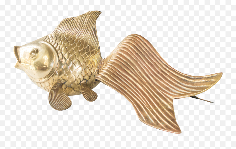 Large Vintage Brass Koi Fish Sculpture 25 - Carp Png,Koi Fish Png