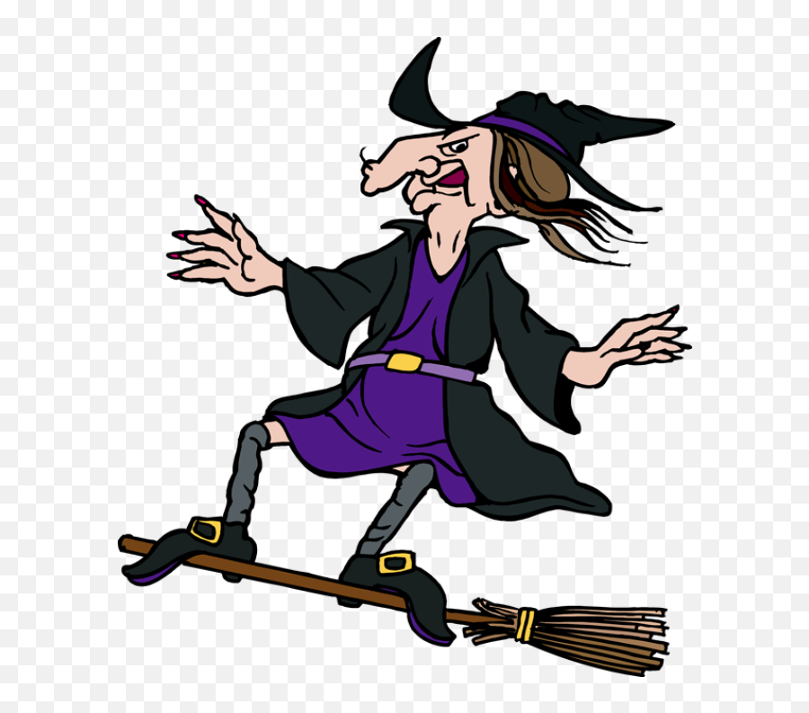 Mop Clipart Witch Broomstick - Witch On A Broom Png,Witch Transparent Background
