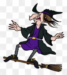 Mop Clipart Witch Broomstick - Witch On A Broom png