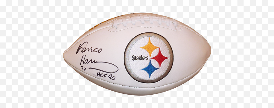 Franco Harris Autographed Pittsburgh Steelers Logo Football W Hof 90 - Logos And Uniforms Of The Pittsburgh Steelers Png,Pittsburgh Steelers Logo Png