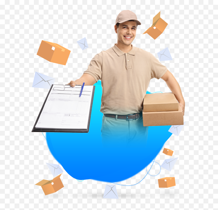 Guy Holding Clipboard Hd Png Download - Cake Delivery Man,Mailman Png
