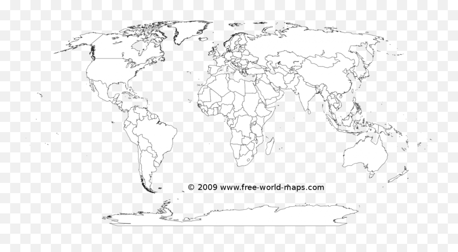 Printable - Whitetransparentpoliticalblankworldmapc3png High Resolution Black White World Map,Blank Png