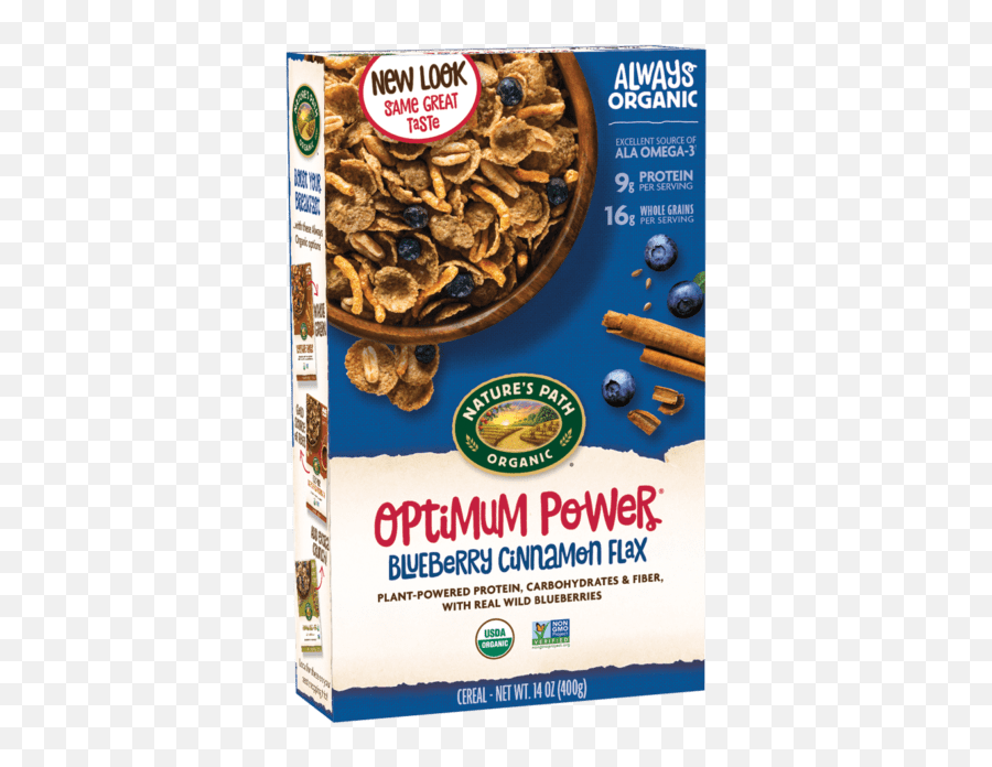 Healthy High - Protein Cereals Popsugar Fitness Path Optimum Power Blueberry Cinnamon Flax Cereal Png,Bowl Of Cereal Png