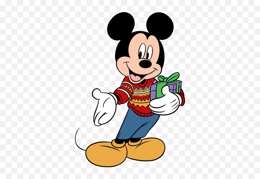Download Merry Christmas Clipart Minnie Mouse - Mickey Mouse Wearing Sweater Png,Mickey Mouse Silhouette Png