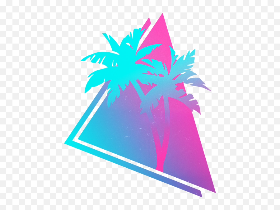 Retro 80s 90s Vaporwave Palm Trees Gift Pink Blue Design Greeting Card - Palm Tree For Logo Png,Vaporwave Logo
