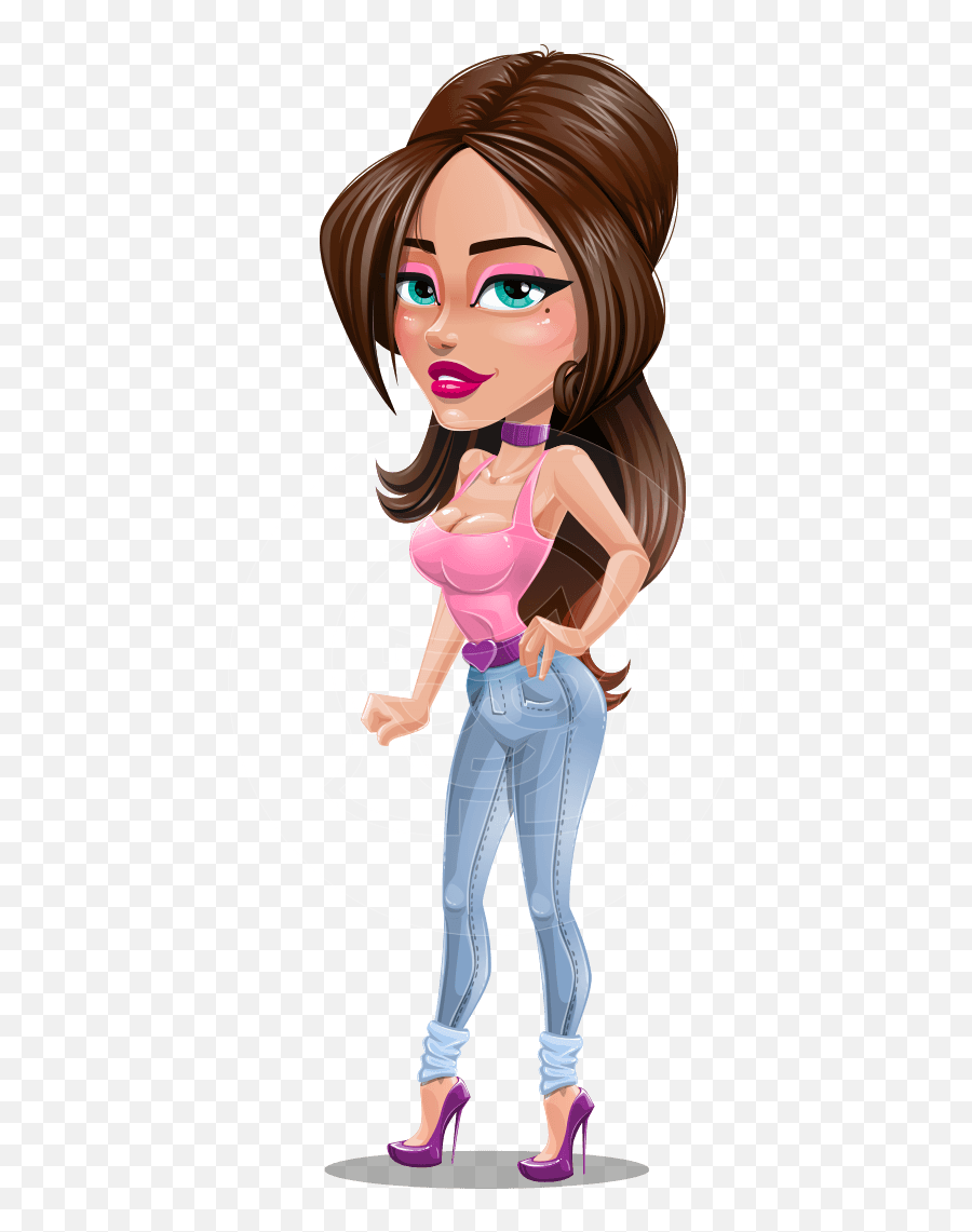 Attractive Young Woman Cartoon Vector Character Aka Alessia - Cartoon  Ladies In Jeans Png,Cartoon Woman Png - free transparent png images -  