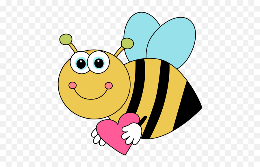Flying Cartoon Valentine Bee With Heart Clip Art - Flying Transparent Spelling Bee Png,Cartoon Heart Png