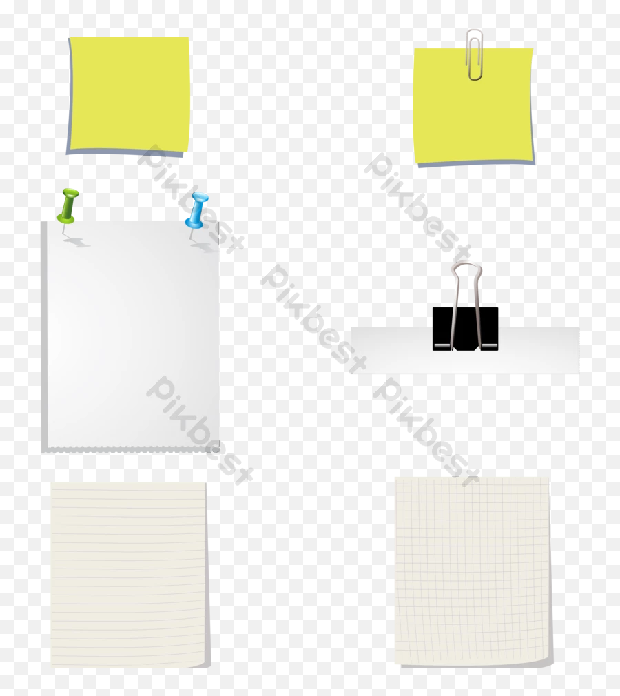 Notebook Note Paper Vector With Pushpin - Empty Png,Torn Notebook Paper Png