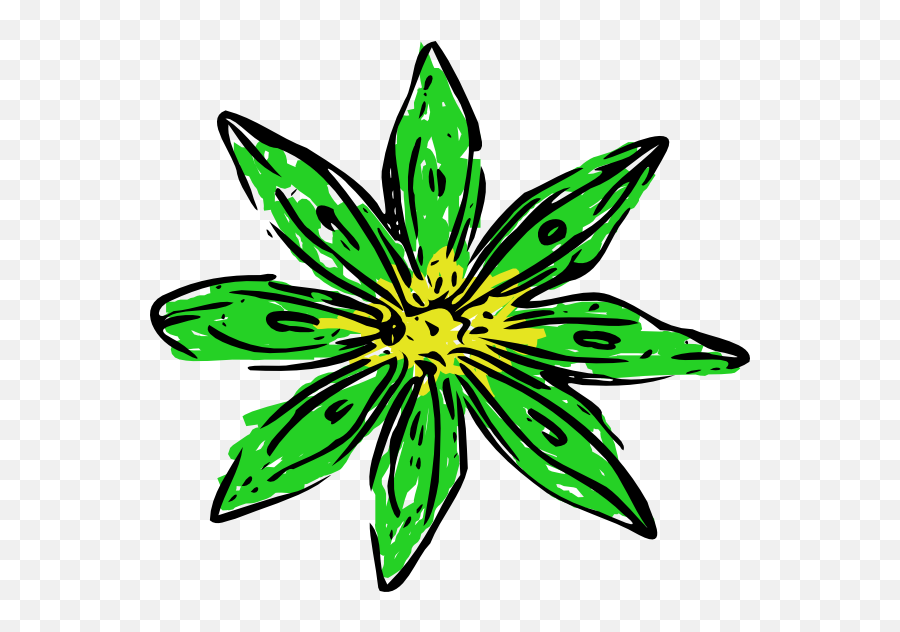 Green Yellow Flower Clip Art - Flower Clip Art Png,Green And Yellow Flower Logo