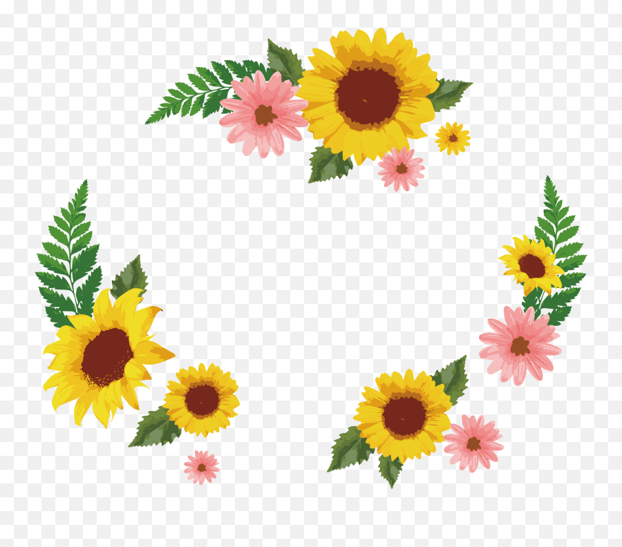 Common Sunflower Euclidean Icon - Sunflower Floral Vector Png,Sunflower Icon