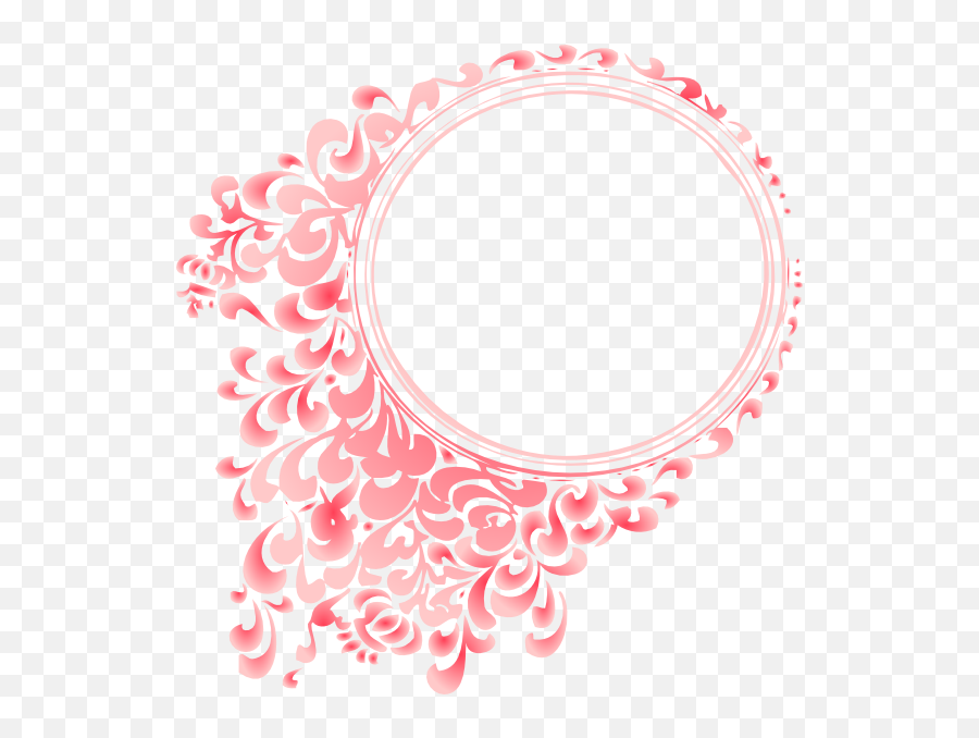 Download Pink Radial Gradient Circle Border Clip Art - Pink Circle Border Clipart Png,Flower Circle Png