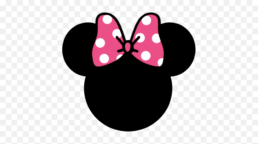 Download Hd Minnie Pink Polka Dot Bow - Printable Minnie Mouse Head Png,Minnie Mouse Bow Png