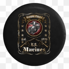 Download Hd Semper Fidelis Us Marines Est 1775 Usmc Military - Label Png,Usmc Png