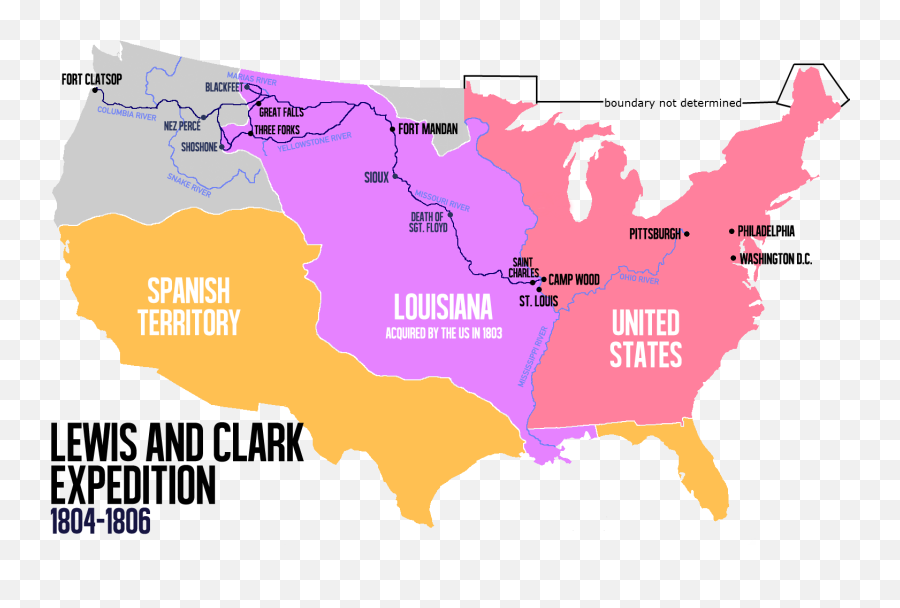 Westward Expansion U2013 Best Of History Web Sites - Lewis And Clark Map Png,Us Map Transparent Background