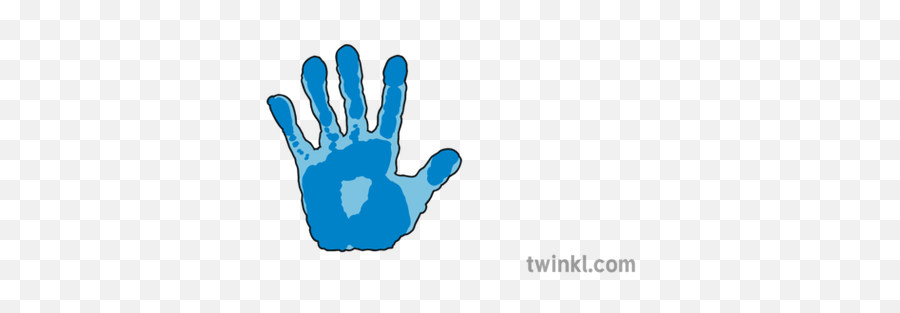 Blue Left Handprint Illustration - Twinkl Hand Png,Handprint Png