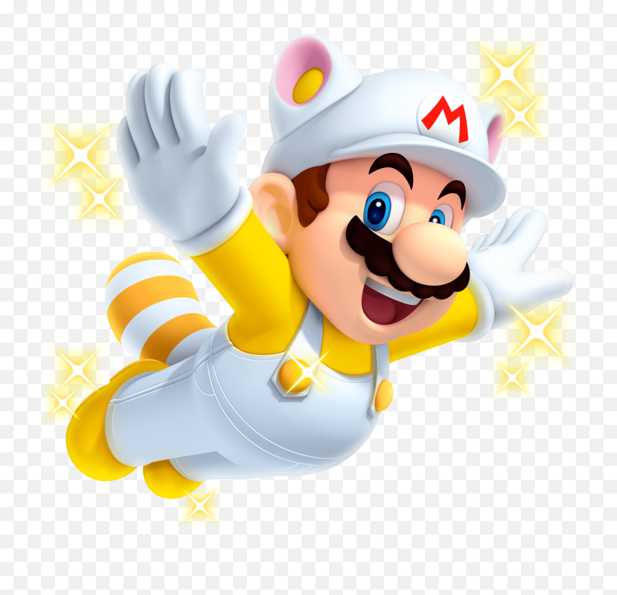 Mario Flying Transparent Png - White Raccoon Mario,Mario Kart Png