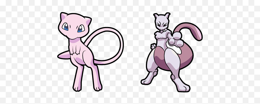 Pokemon Mew And Mewtwo Cursor - Pokémon Mewtwo Y Mew Png,Mewtwo Png