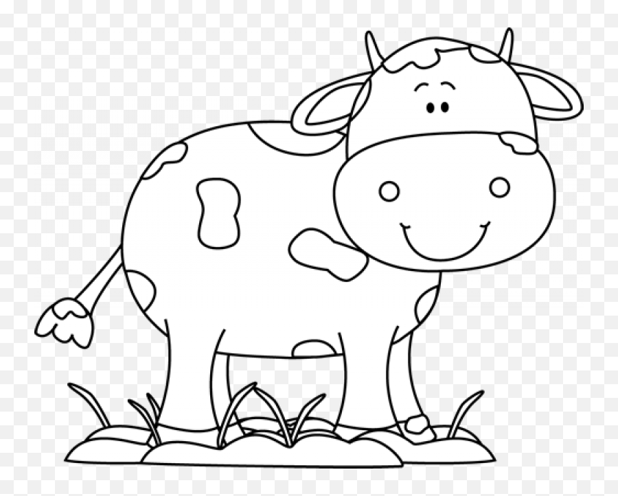 Download Cow In The Mud Black White Png Or8f6s Clipart - Cow Cute Cow Clipart Black And White,Cow Clipart Png