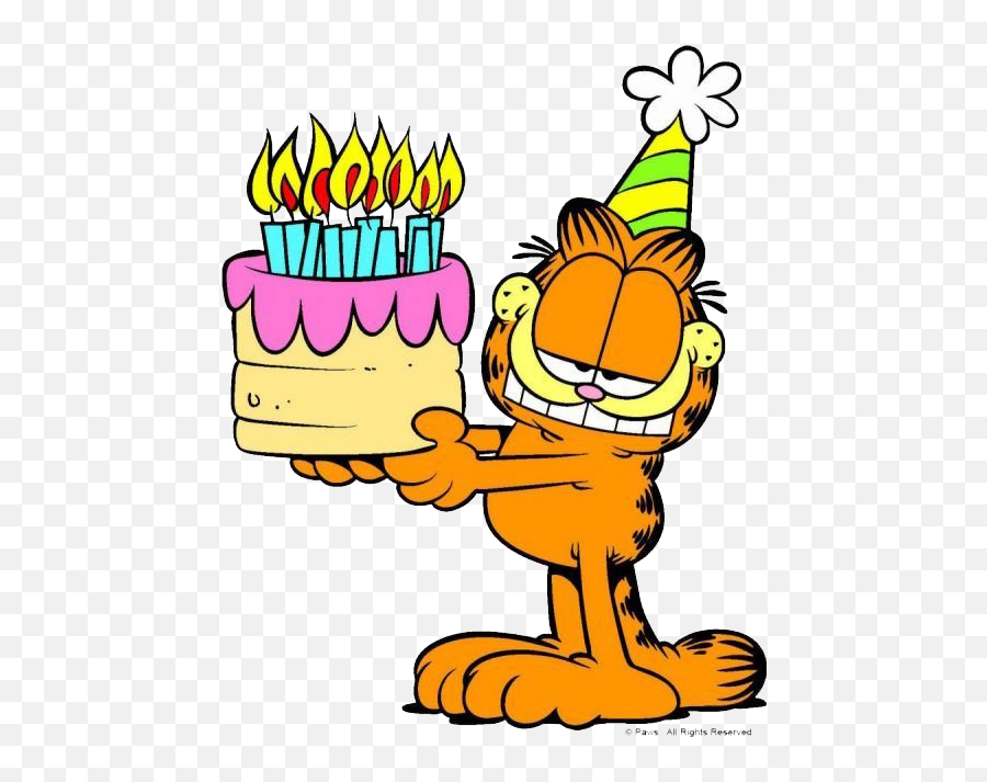 Garfield Cartoon Transparent Background - Garfield Eating A Birthday Cake Png,Garfield Transparent