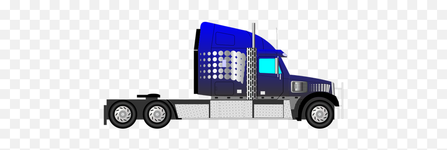 Blue Truck Public Domain Vectors - Semi Truck Transparent Background Png,Truck Icon Vector