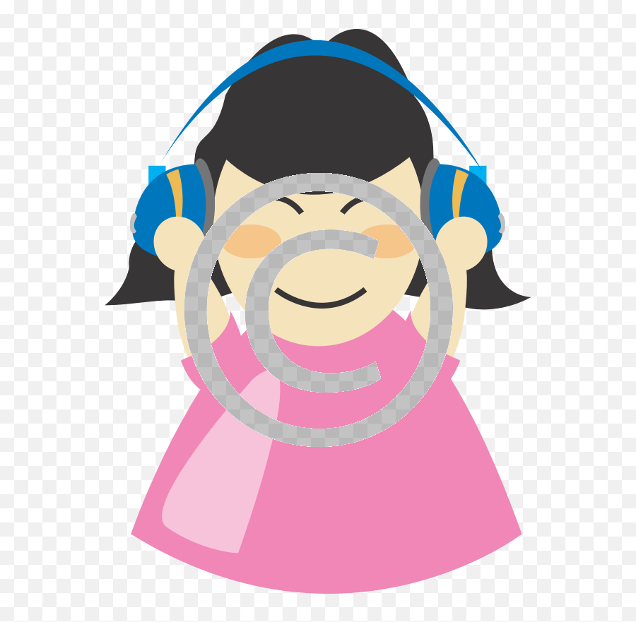 Girl With Headphones - Listening To Headphones Clipart Png,Cartoon Headphones Png
