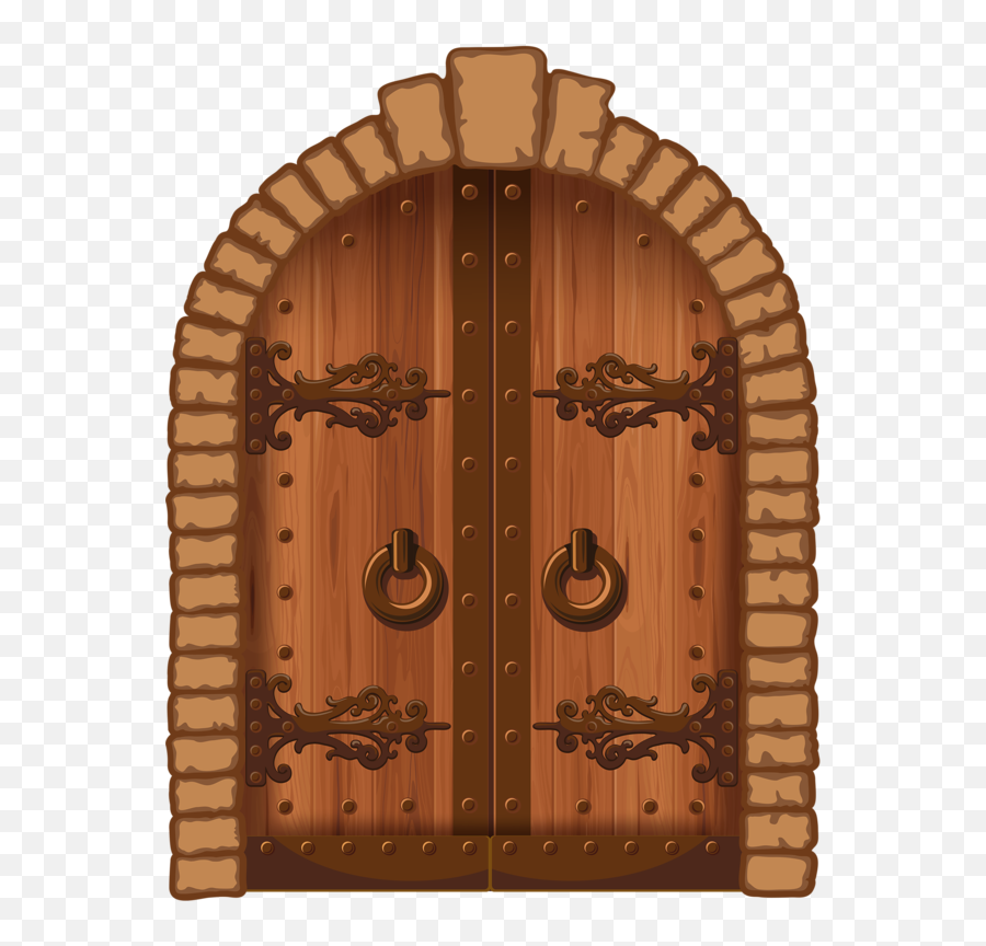 Clipart Castle Doors Transparent Free - Old Wooden Door Clipart Png,Door Png