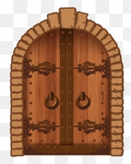 Clipart Castle Doors Transparent Free - Old Wooden Door png