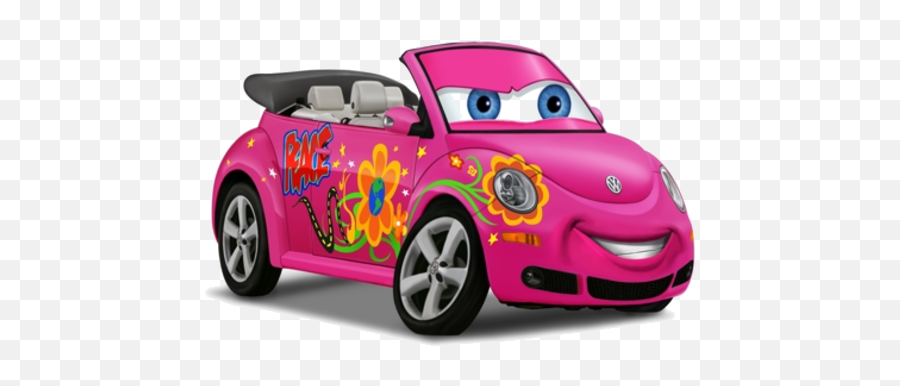 Purple Convertible Car Cartoon - Car Cartoon Png,Pink Car Png