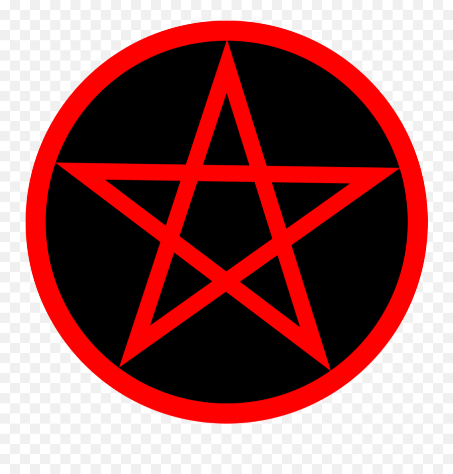 Wicca Pentacle Pentagram Triple Goddess - Red Pentagram Black Background Png,Pentagram Transparent