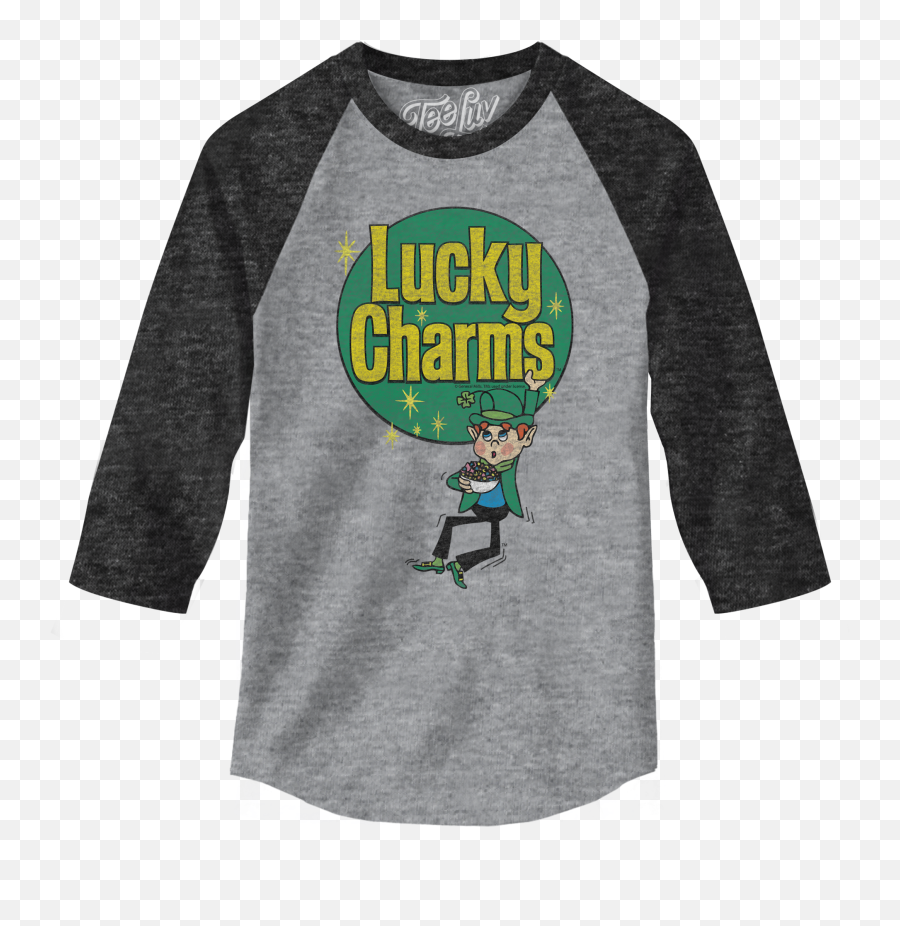 Lucky Charms Retro Logo 34 Sleeve Raglan Jersey T - Shirt Png,Lucky Charms Png