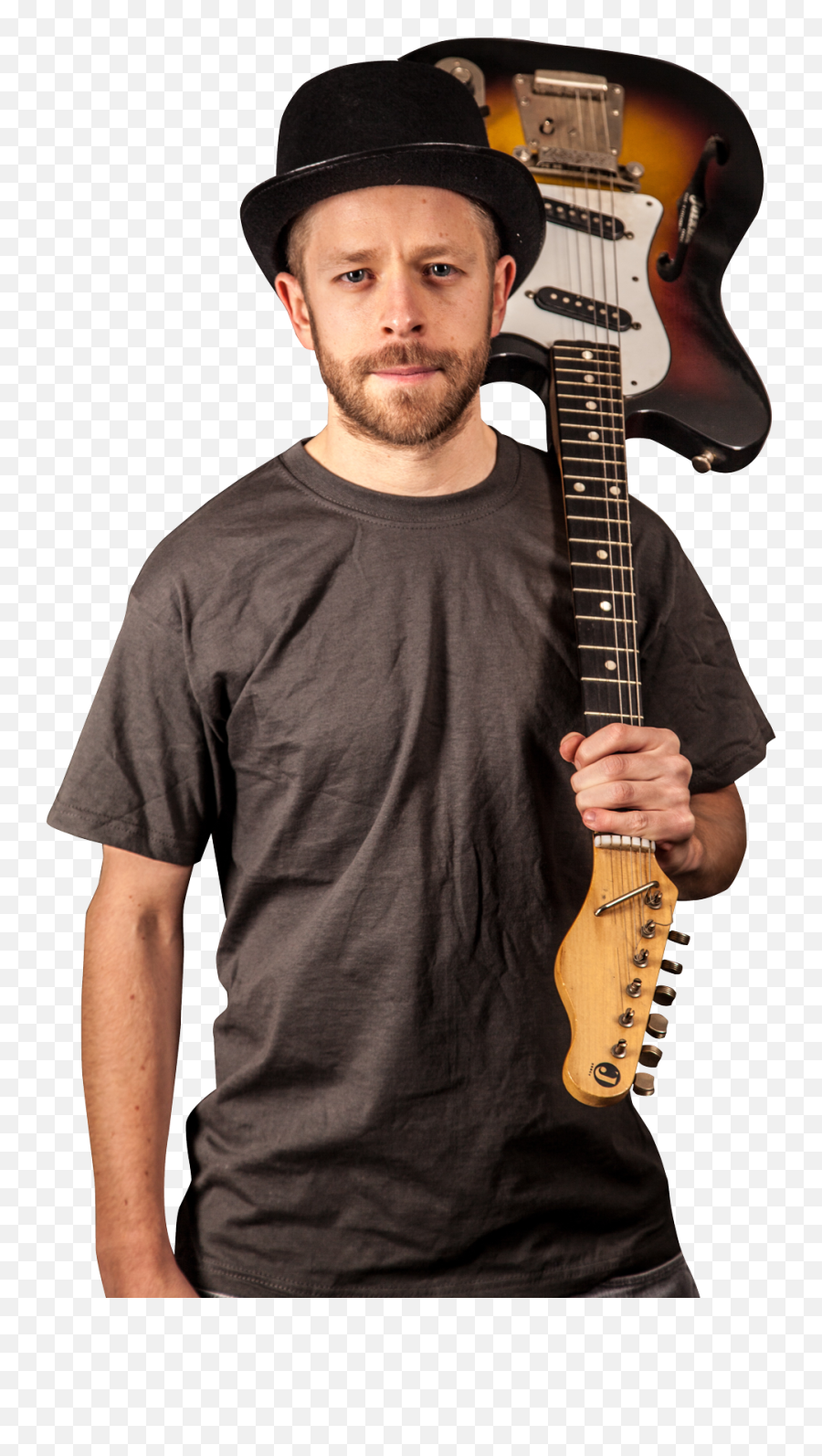 Stand And Holds A Guitar Png Image - Music Magazine Cover Design,Guitar Png