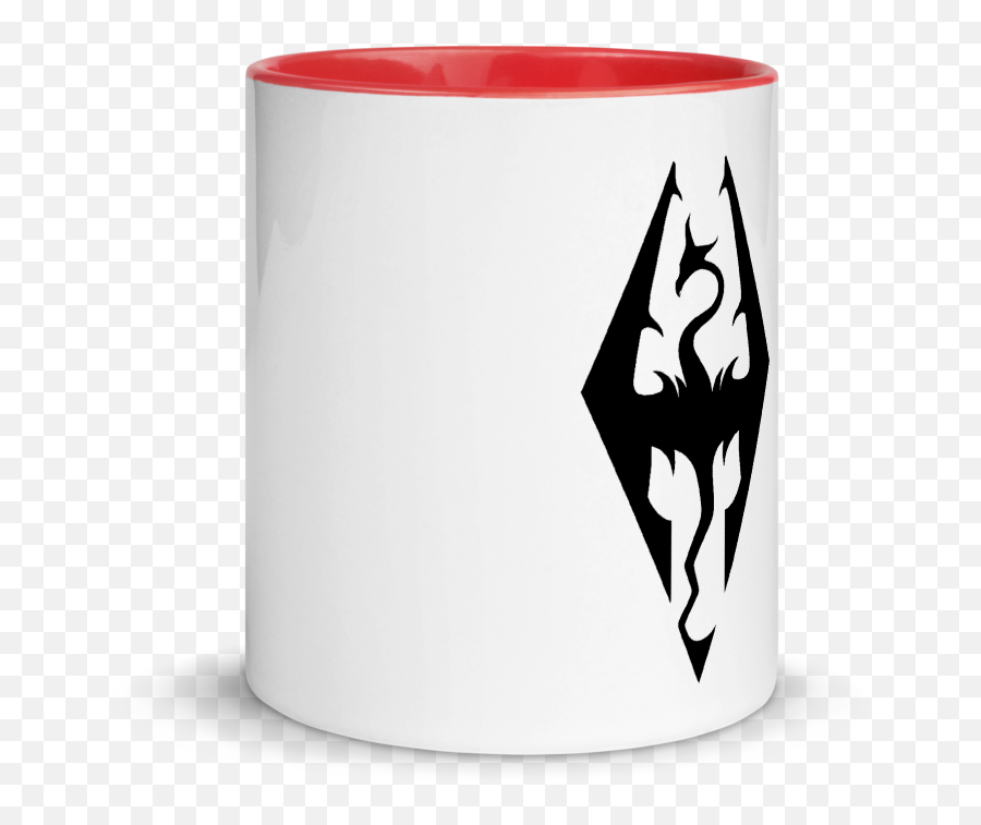 Skyrim Mug With Color Inside - Black And White Png,Skyrim Symbol Png