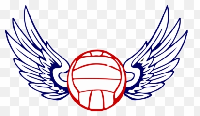 Volleyball Wings Falcon Logo School Mascot - Volleyball Wings Clip Art Png,Volleyball Logo