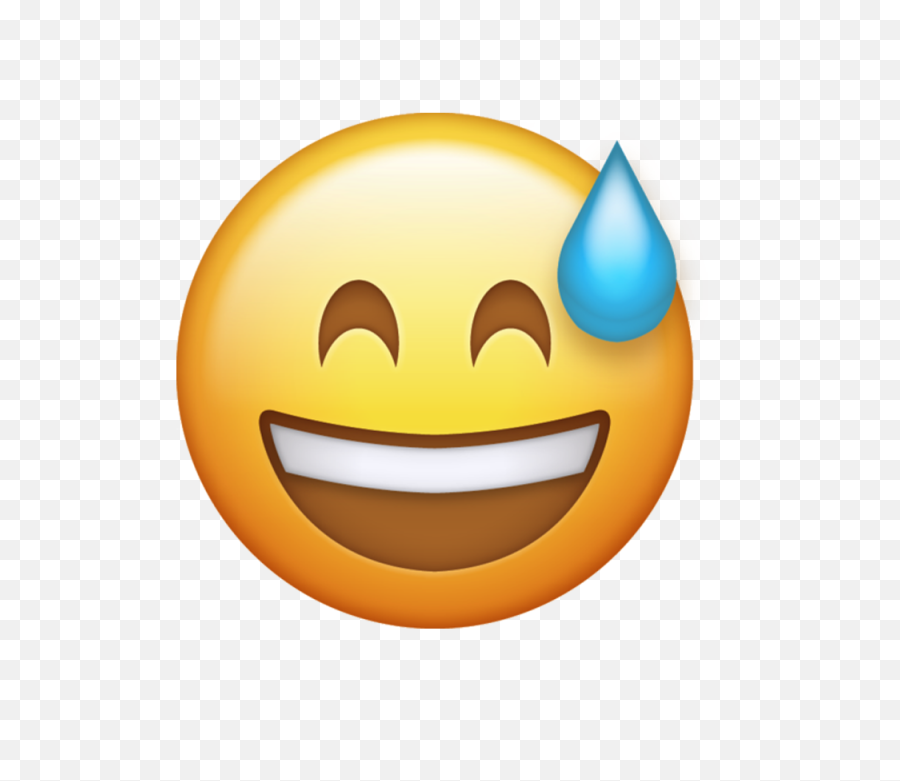 Download Sweat Emoji Icon Ios Images - Transparent Background Happy Emoji Png,No Emoji Png
