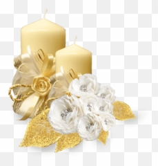 Wedding Golden Candle Transparent Png - Christmas