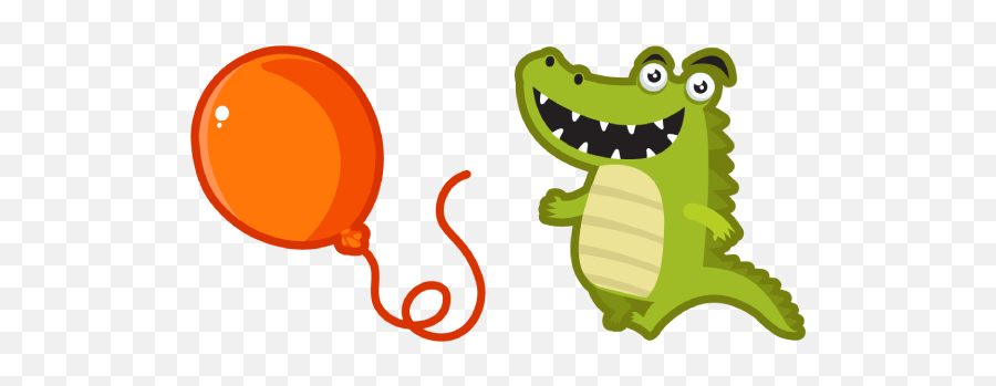 Cute Crocodile With A Balloon Cursor U2013 Custom Browser - Happy Png,Crocodile Transparent