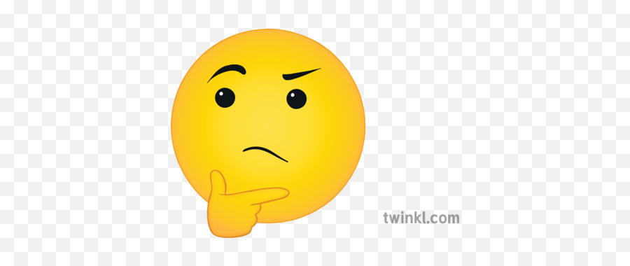 Thinking Wondering Emoji Emoticon Ks3 Ks4 Illustration - Twinkl Smiley Png,Thinking Face Emoji Png