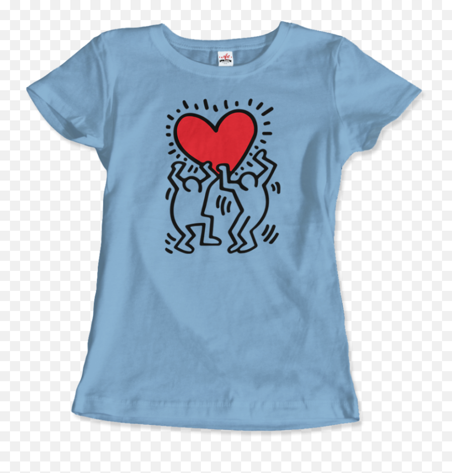 Keith Haring Men Holding Heart Icon Png Blue
