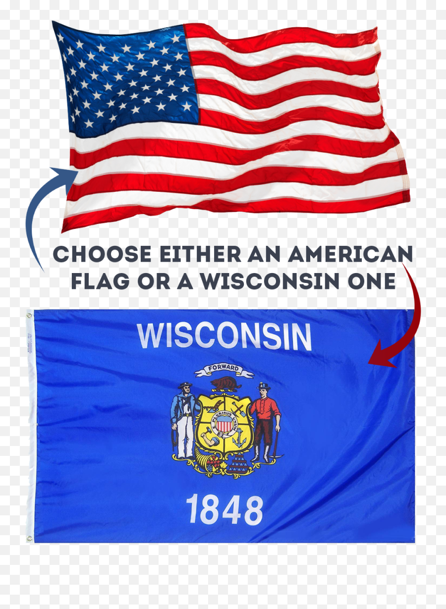 Wi Or Usa Flag - Town Web We Put Your Municipality On The Web Wisconsin State Flag Png,Us Flag Png