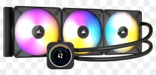 Icue H150i Elite Lcd Display Liquid Cpu Cooler - Corsair Lcd Aio png