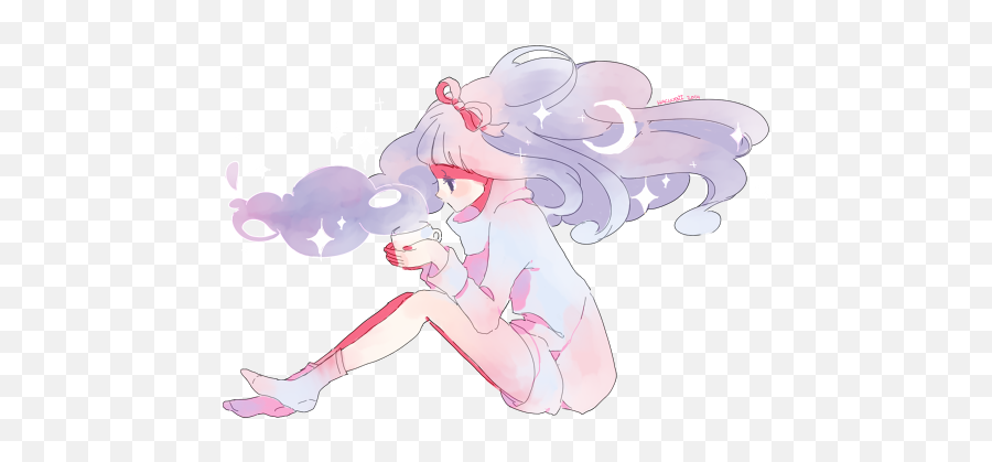 Kawaii Via Tumblr - Image 3288648 On Favimcom Anime Moon Girl Png,Pastel Anime Girl Icon