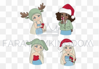 Download Hd Christmas Blog Icon Girl Portrait Vector - Fictional Character png