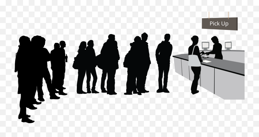 Waiting In Line Clipart Free - People Waiting In Line Silhouette Png,People In Line Png