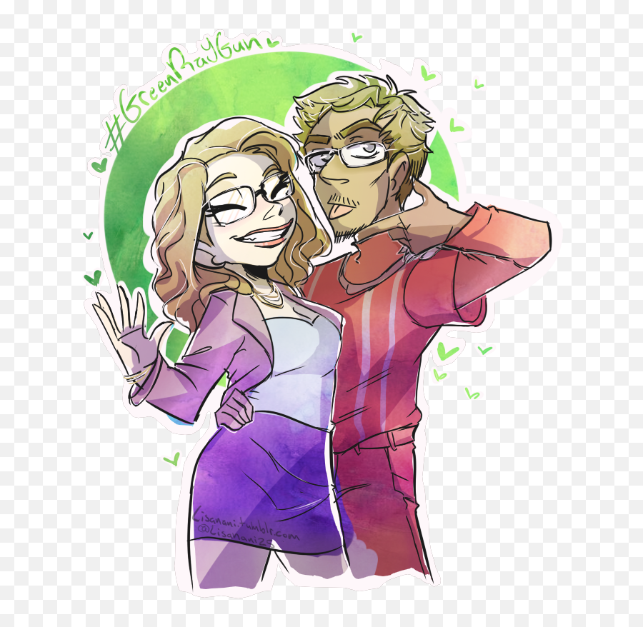 Chris Ray Gun And Laci Green Fan Art Full Size Png - Laci Green And Chris Ray Gun,Ray Gun Png