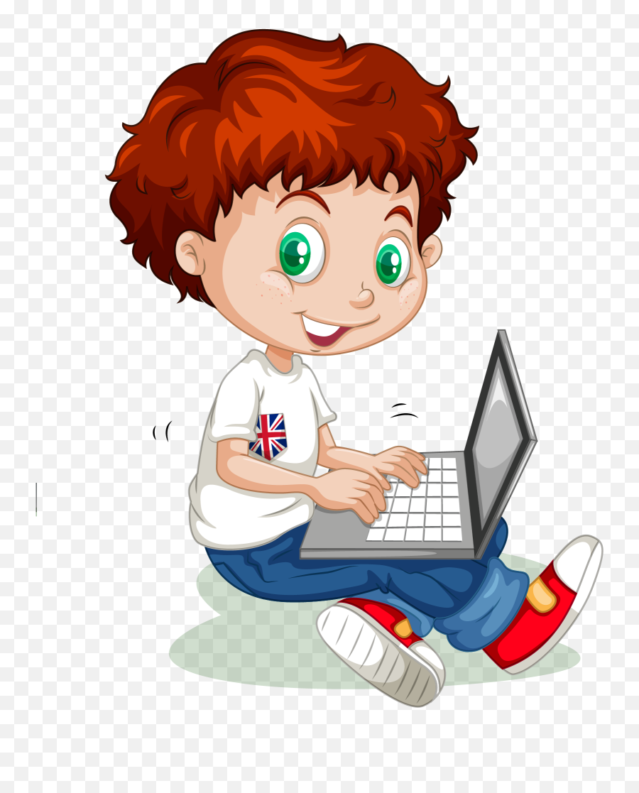 Cartoon Child - Vector Cartoon Boy Learning Png Download Cartoon Kid On Computer Png,Child Png
